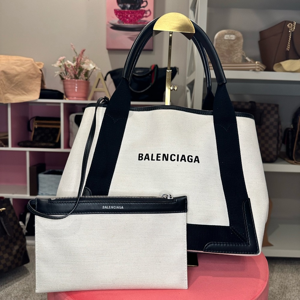 Balenciaga Women's Navy Small Cabas